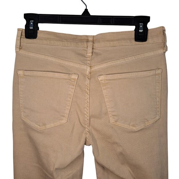 FP Free People Distressed Khaki Tan Skinny Cropped Ankle Jeans Size 26 - Picture 5 of 8